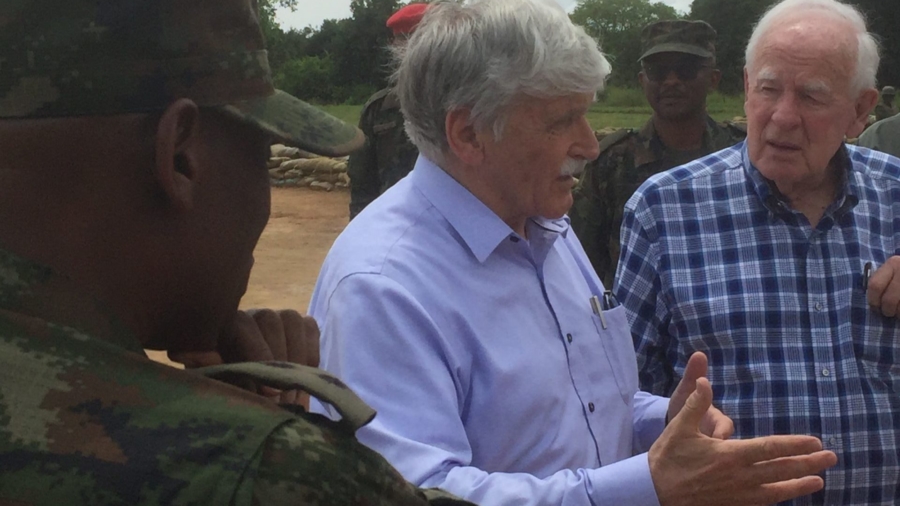 General Dallaire and Jim Stanford together in Rwanda in 2018